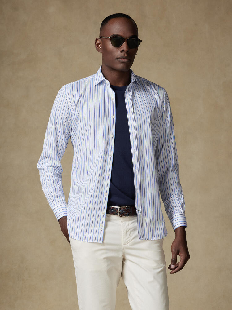 Brent shirt with sky blue stripes