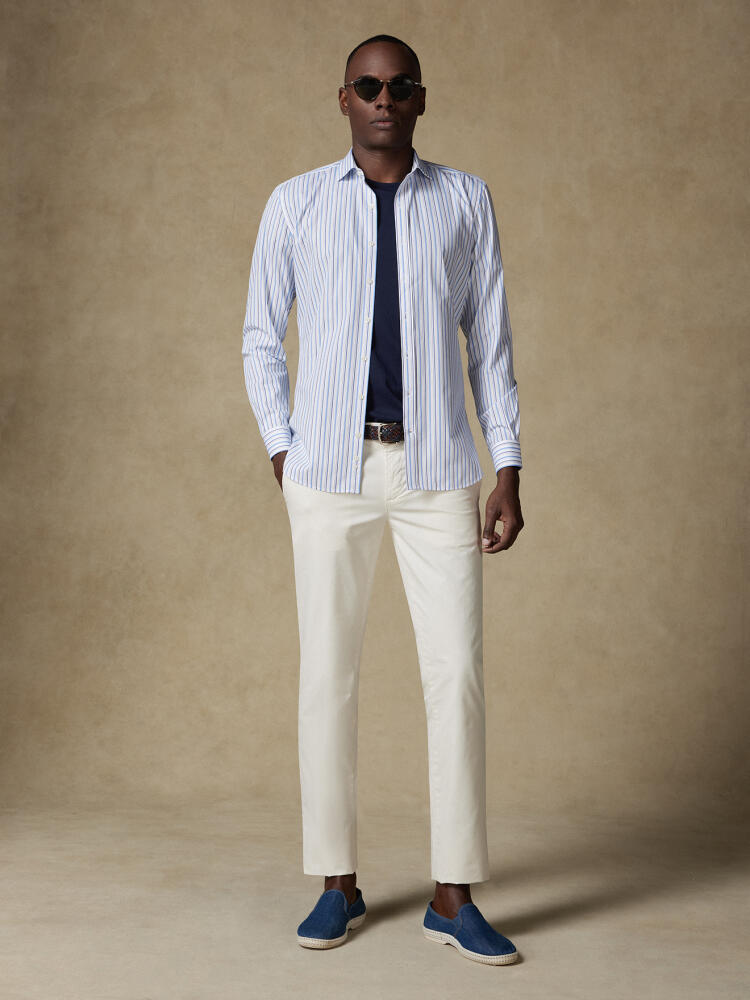 Brent shirt with sky blue stripes