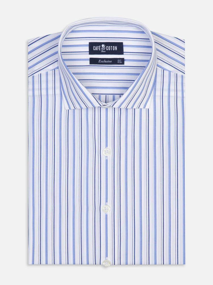 Brent shirt with sky blue stripes