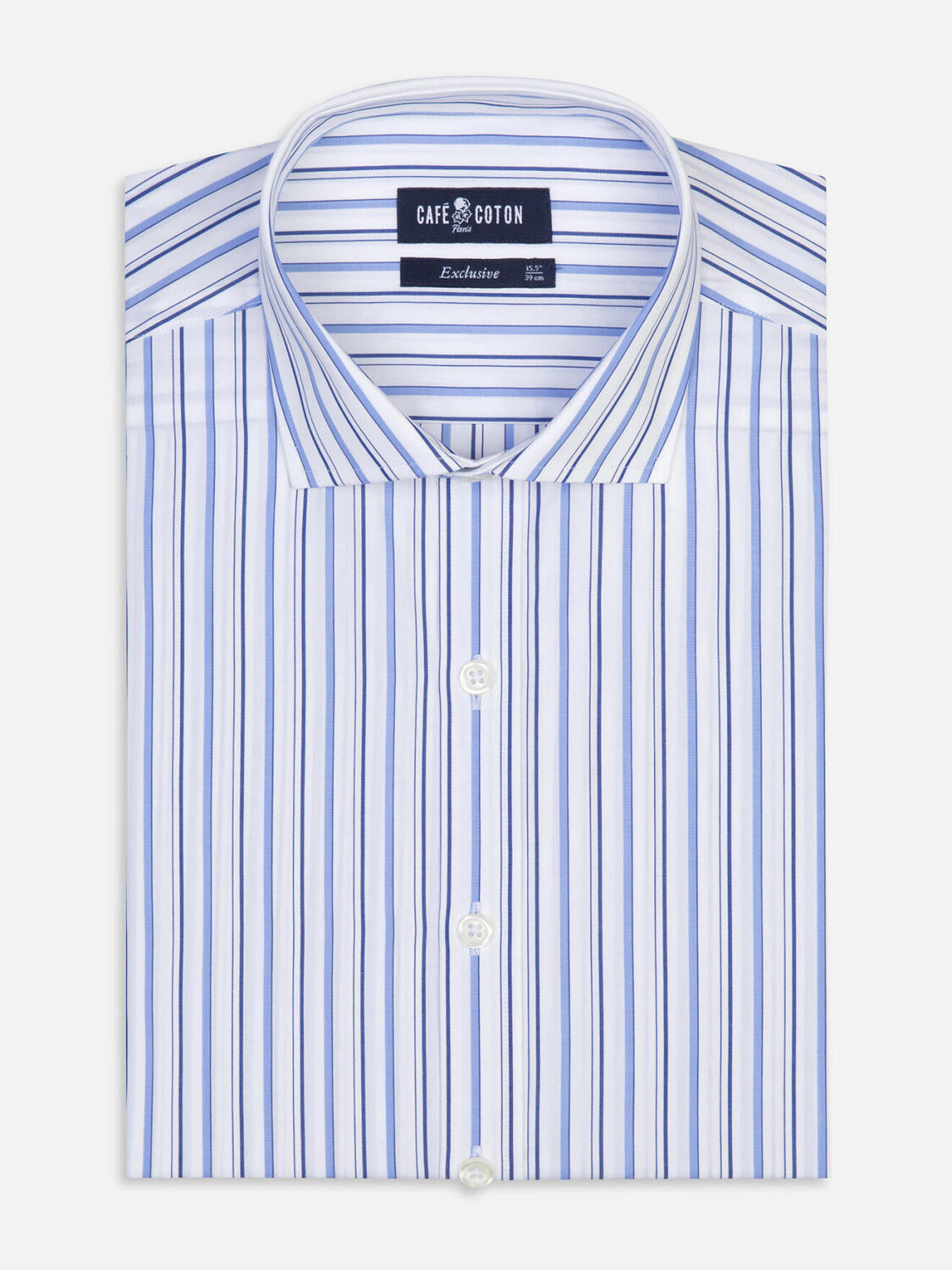 Overhemd Brent met strepen lichtblauw