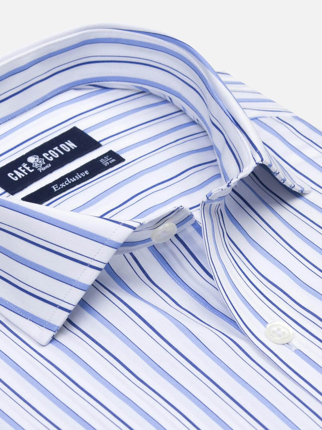 Overhemd Brent met strepen lichtblauw