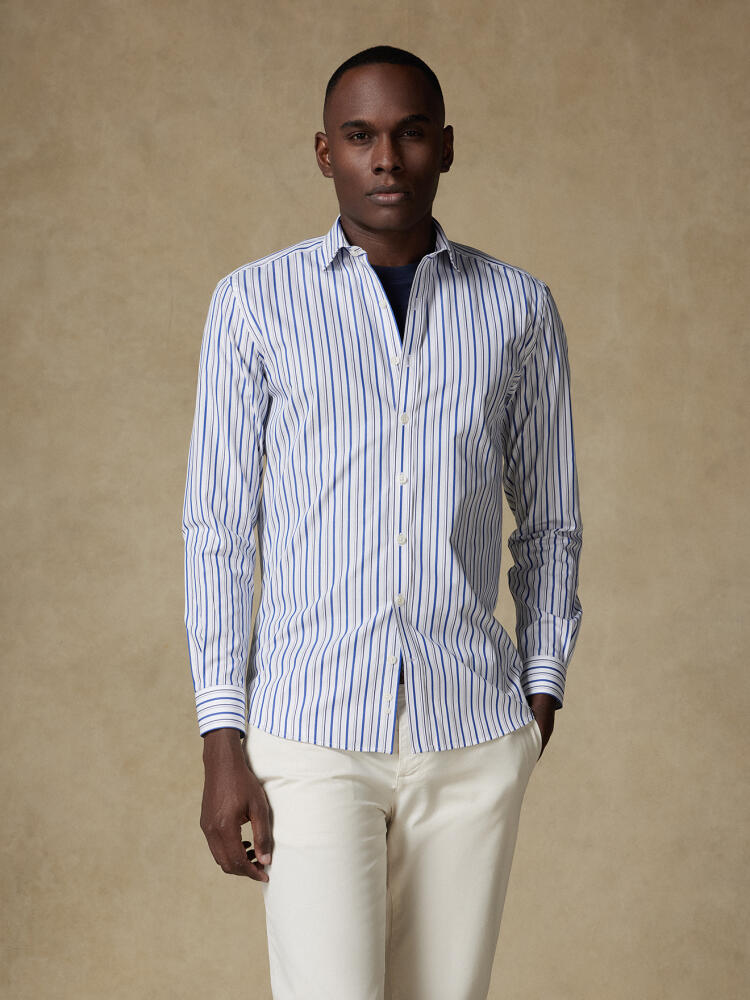 Brent shirt with navy blue stripes