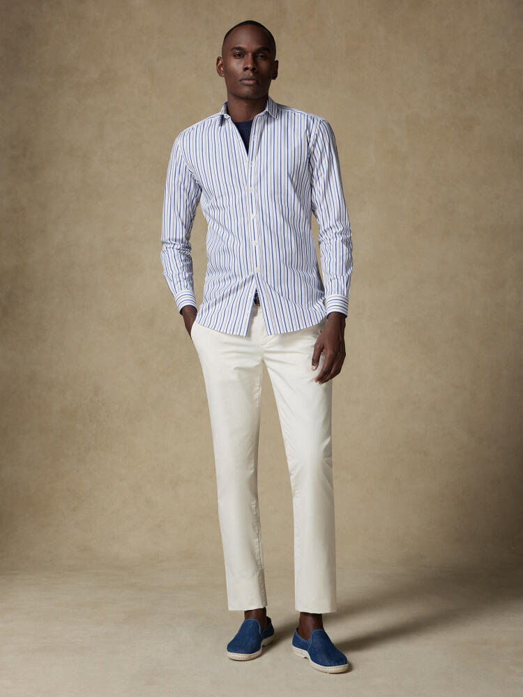 Brent shirt with navy blue stripes