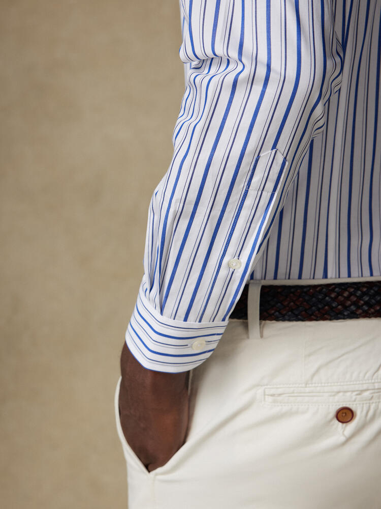 Brent shirt with navy blue stripes