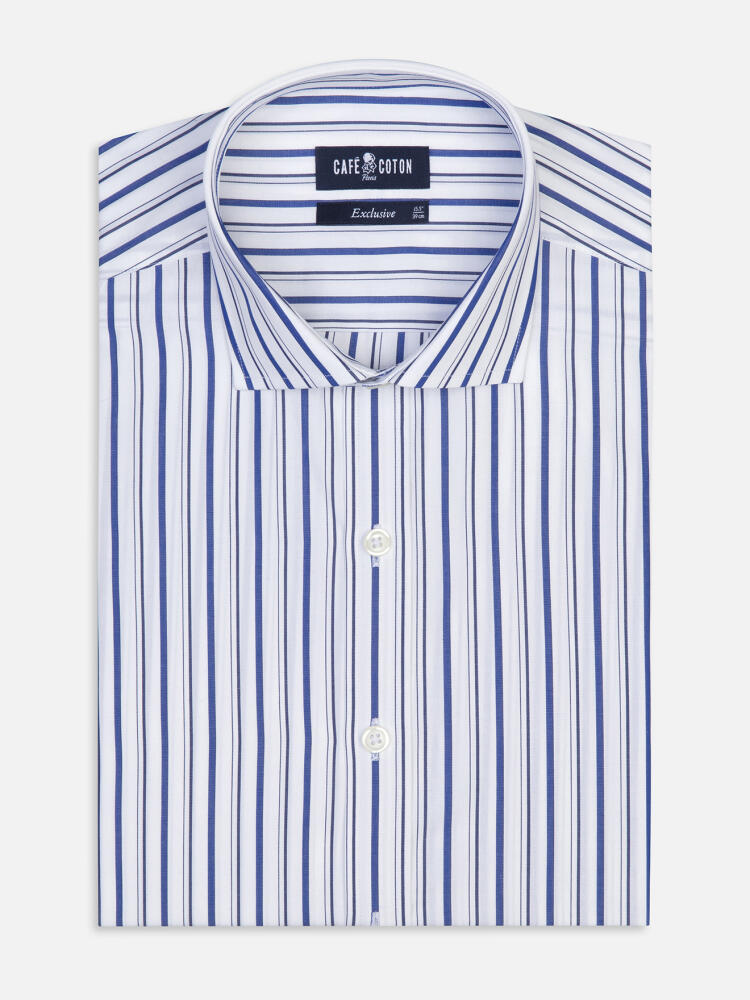 Brent shirt with navy blue stripes