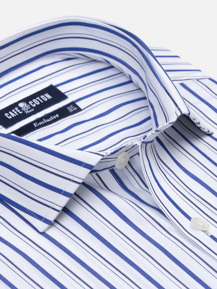 Brent shirt with navy blue stripes