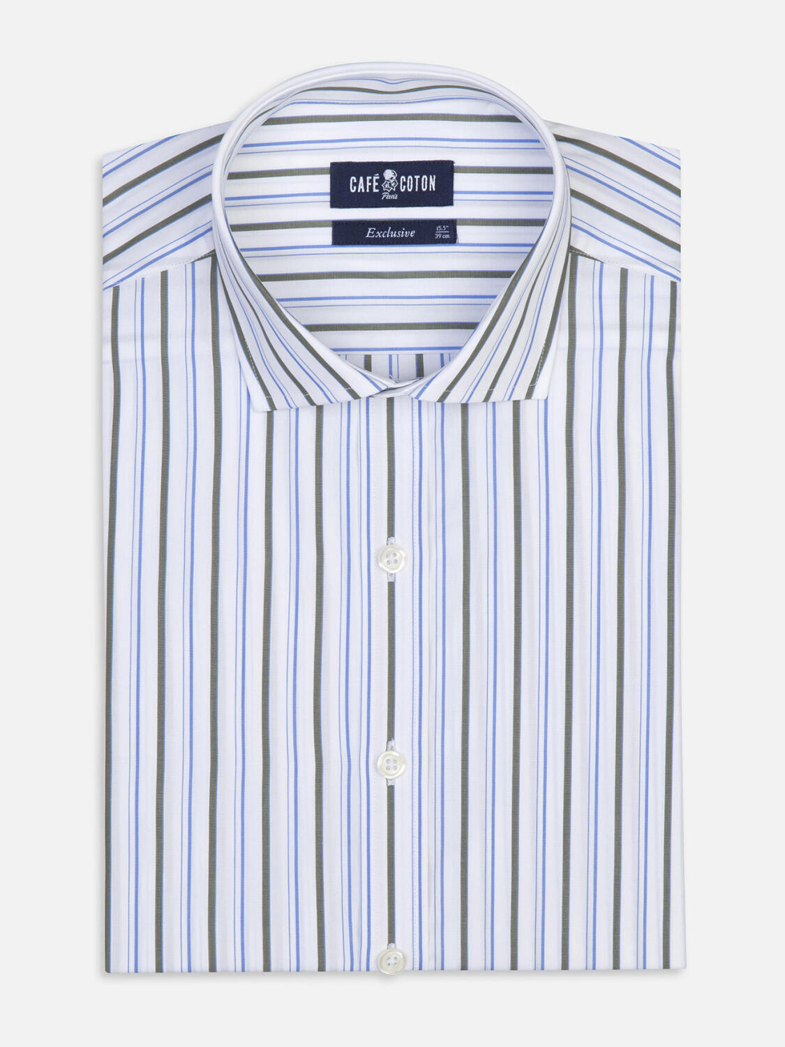 Overhemd Brent met strepen khaki