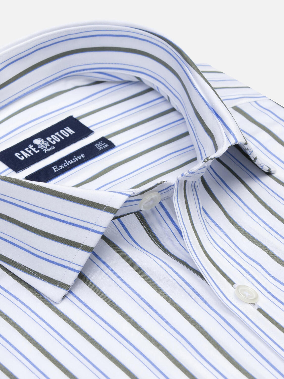 Overhemd Brent met strepen khaki