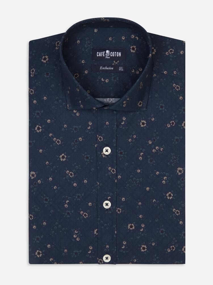 Bretty navy blue shirt with floral print