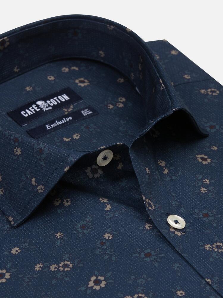 Bretty navy blue shirt with floral print