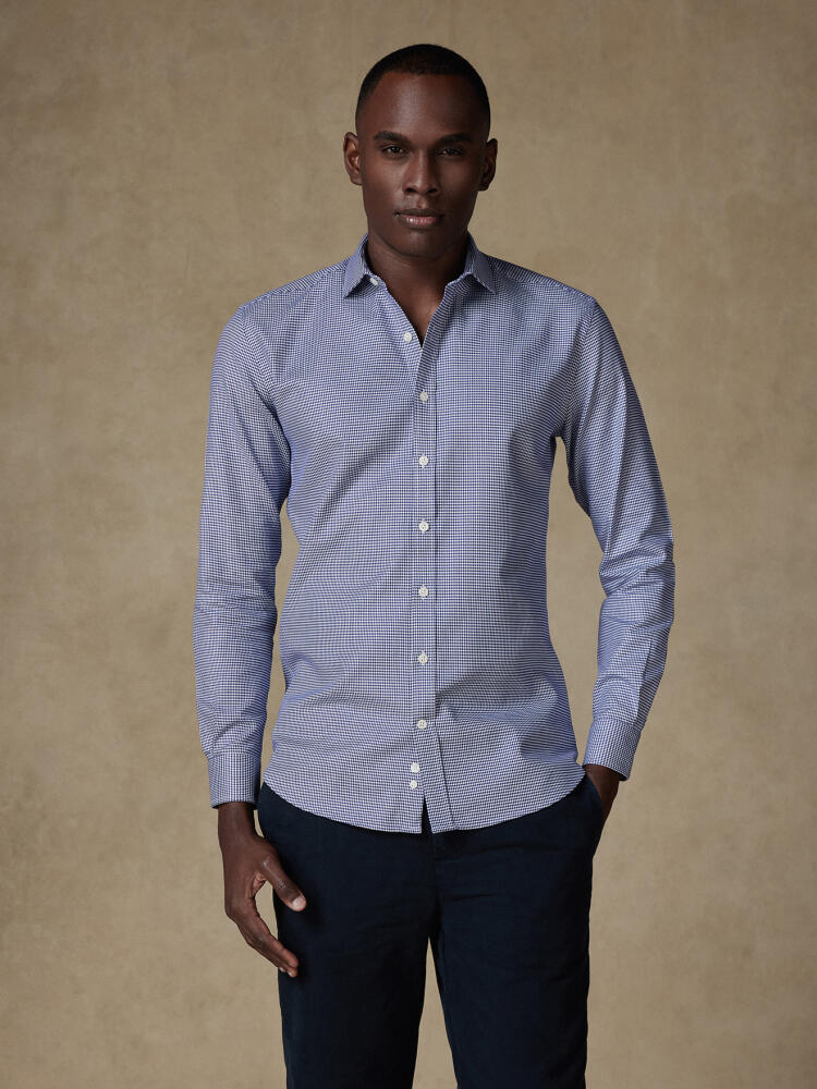 Camicia Bud in twill blu navy