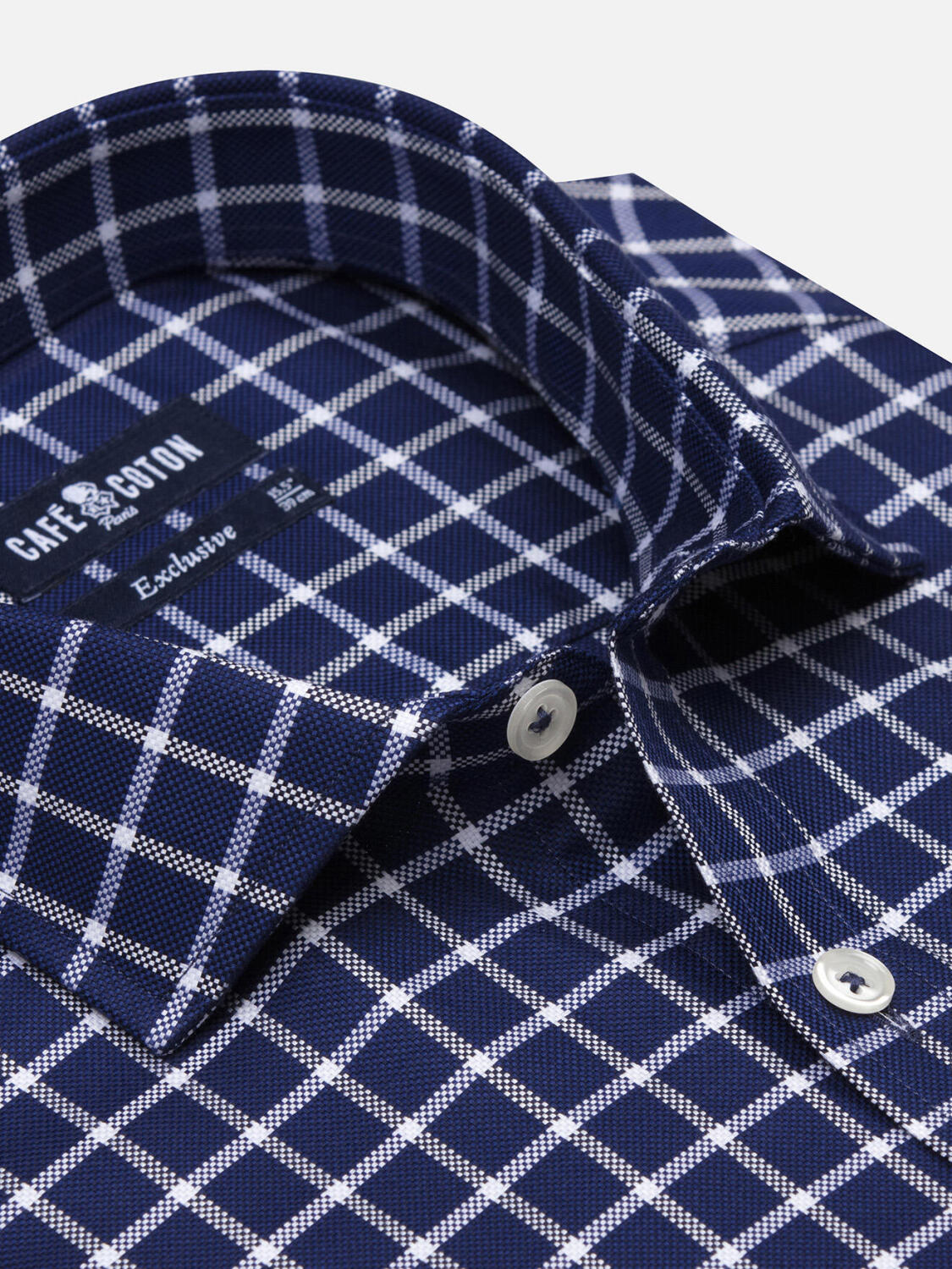 Byron navy checkered shirt