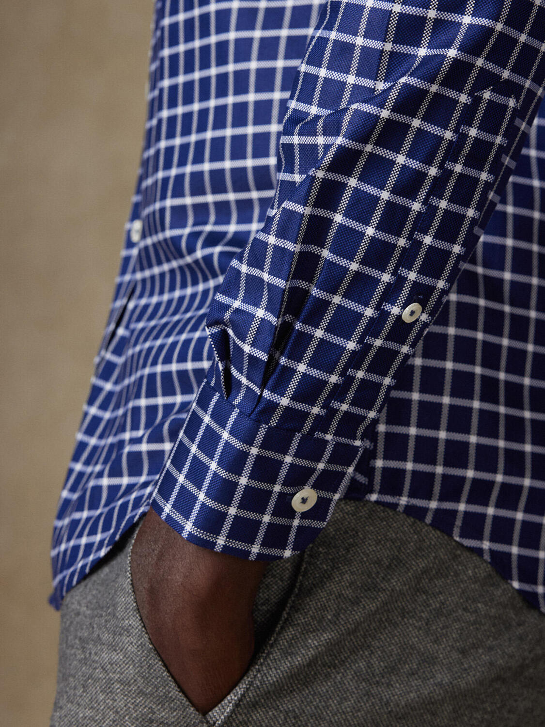 Byron navy checkered shirt