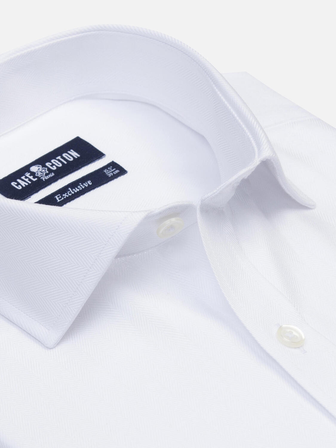 Chemise en chevron blanc