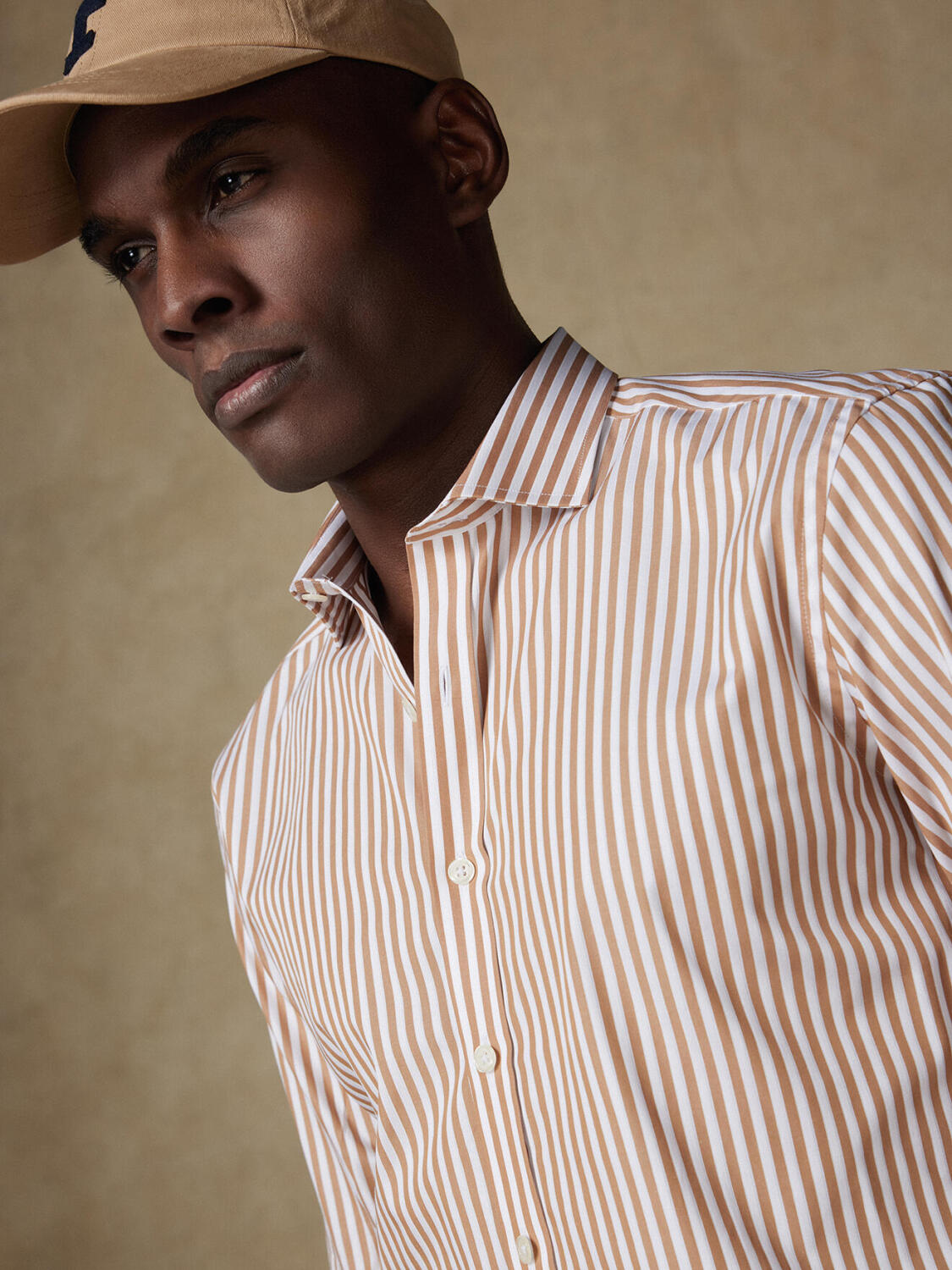 Chemise Chris à rayures havane