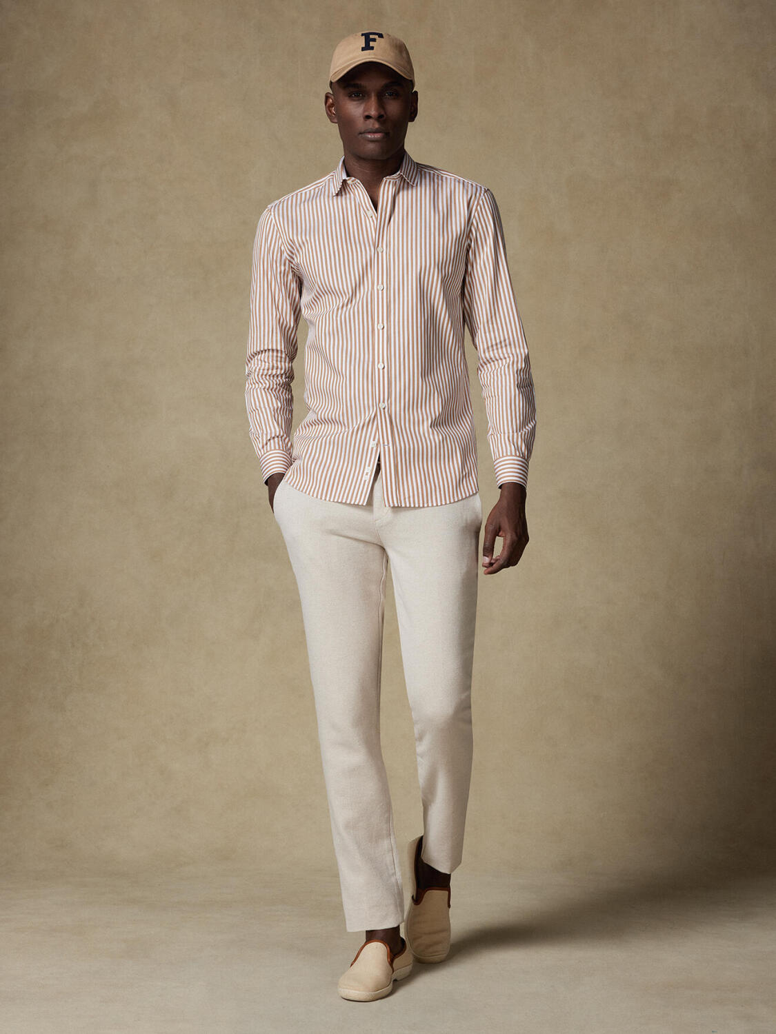 Chemise Chris à rayures havane