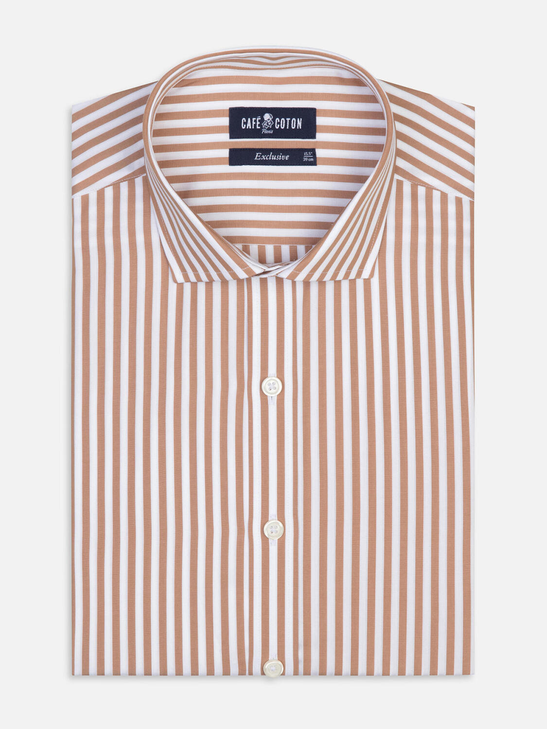 Chemise Chris à rayures havane