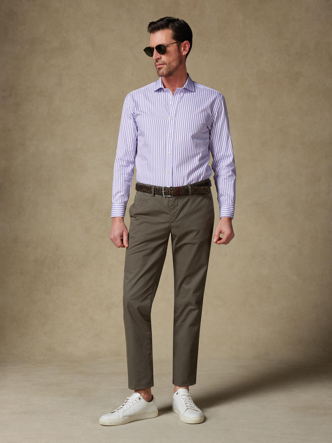 Chris shirt with lilac stripes