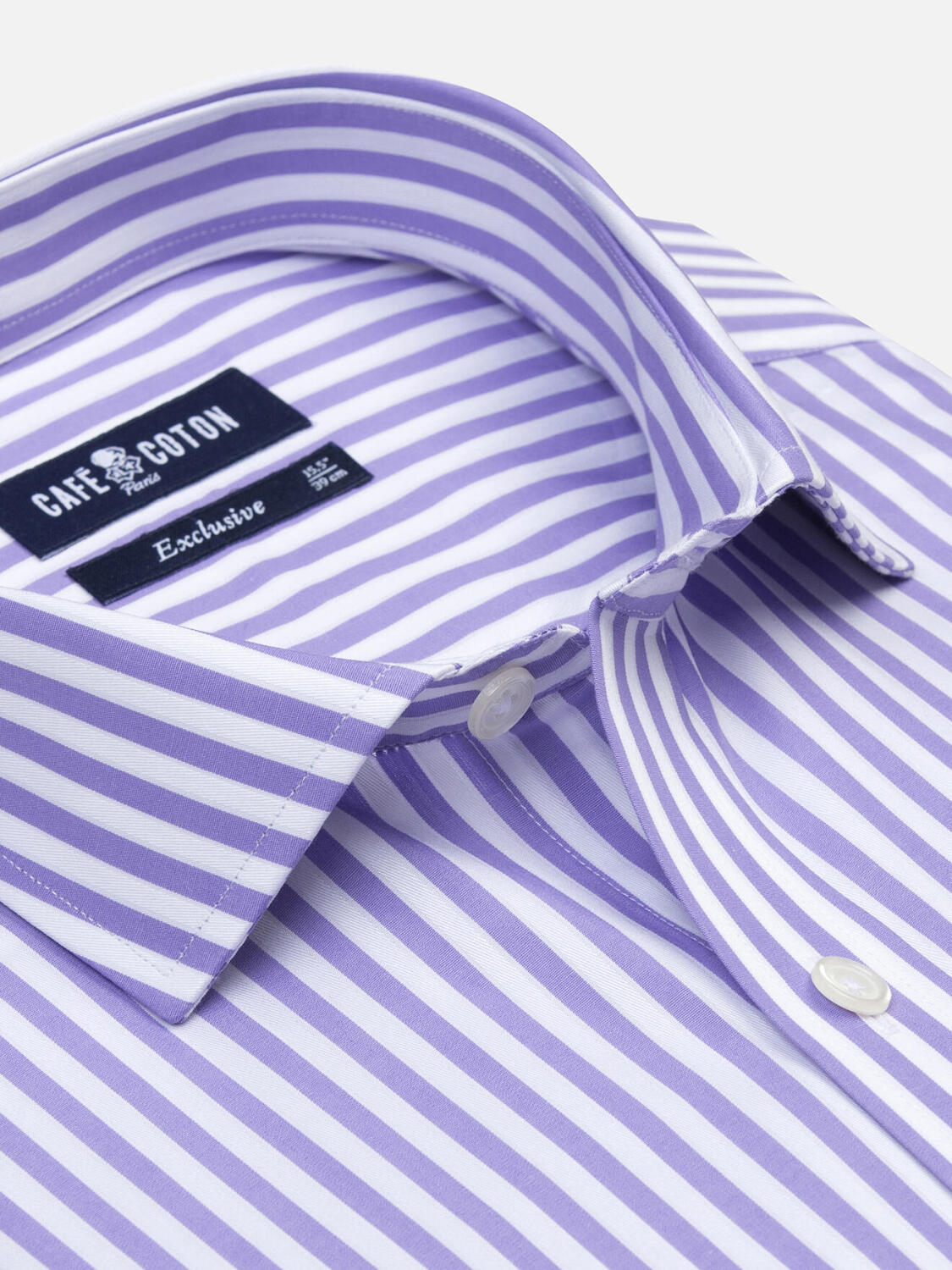 Chris shirt with lilac stripes
