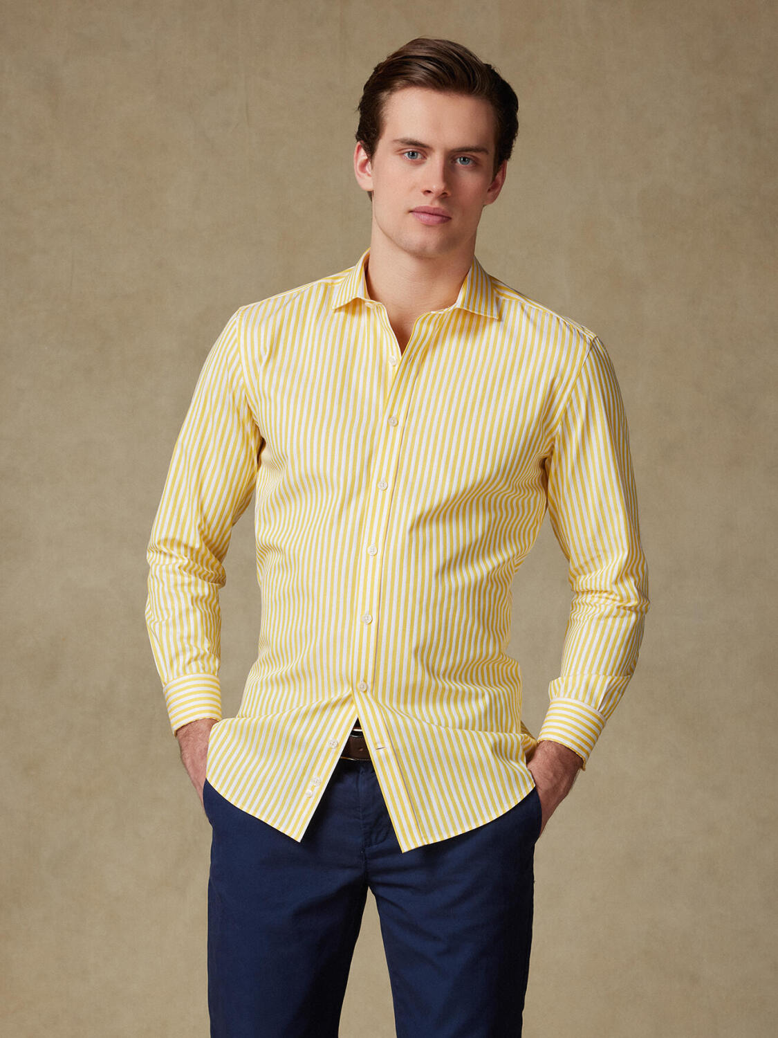 Chemise Chris à rayures jaunes