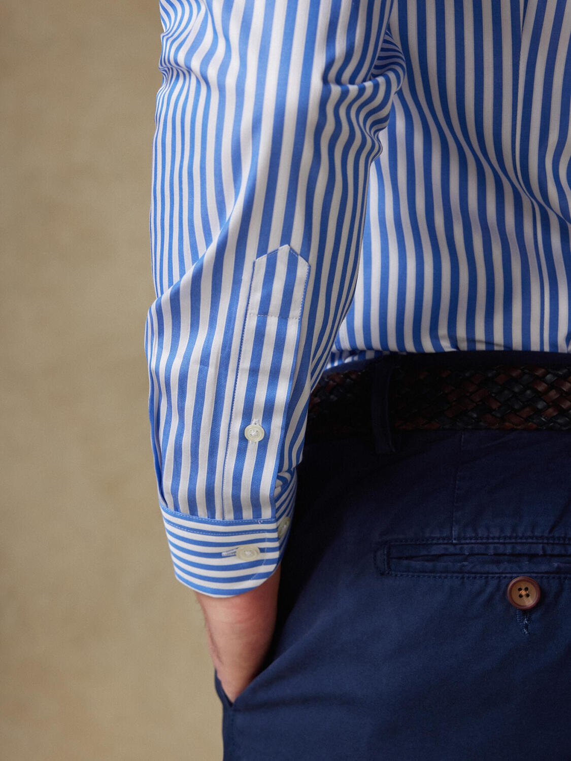 Chris shirt with blue stripes