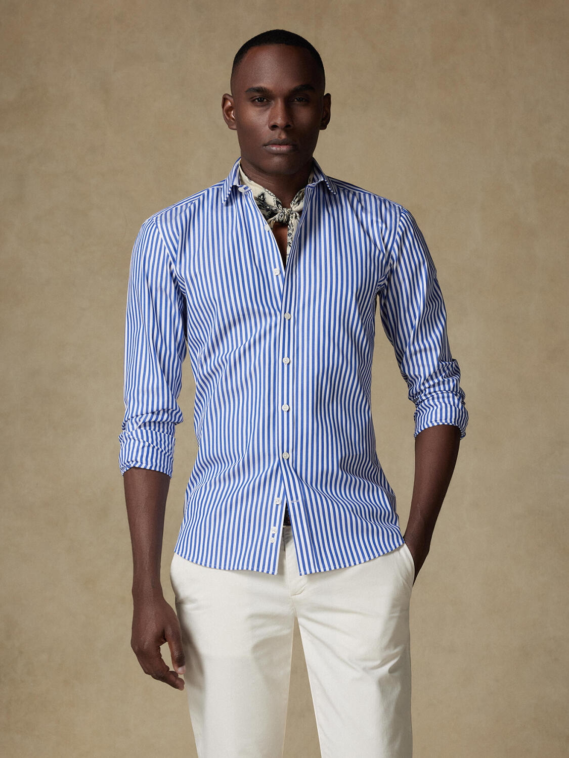 Chemise Chris à rayures marine