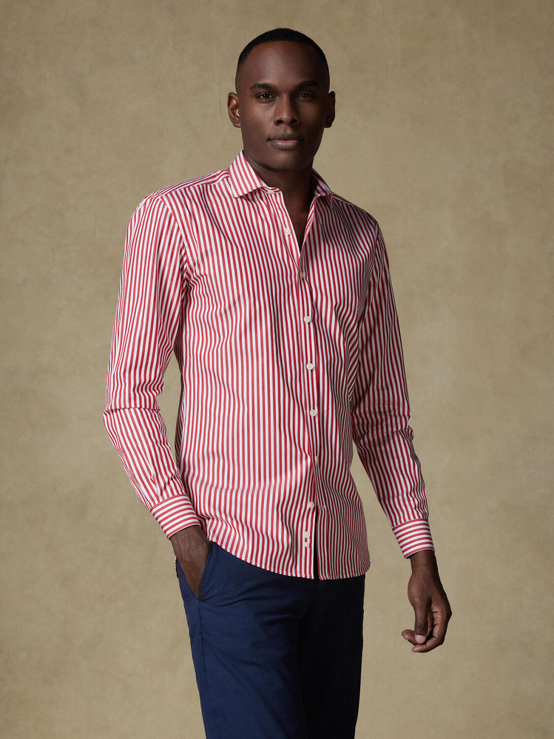 Chemise Chris à rayures rouges