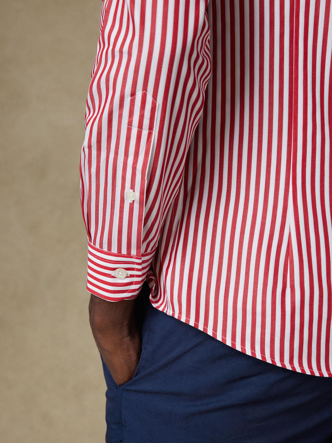 Chemise Chris à rayures rouges