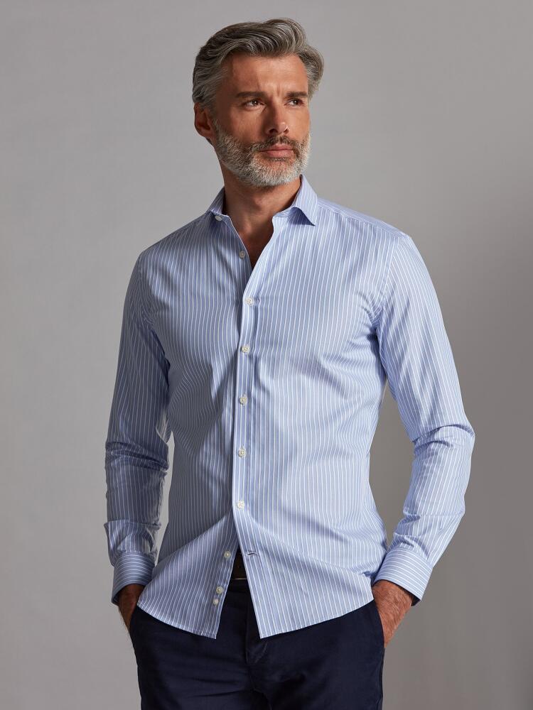 Colin sky blue striped shirt