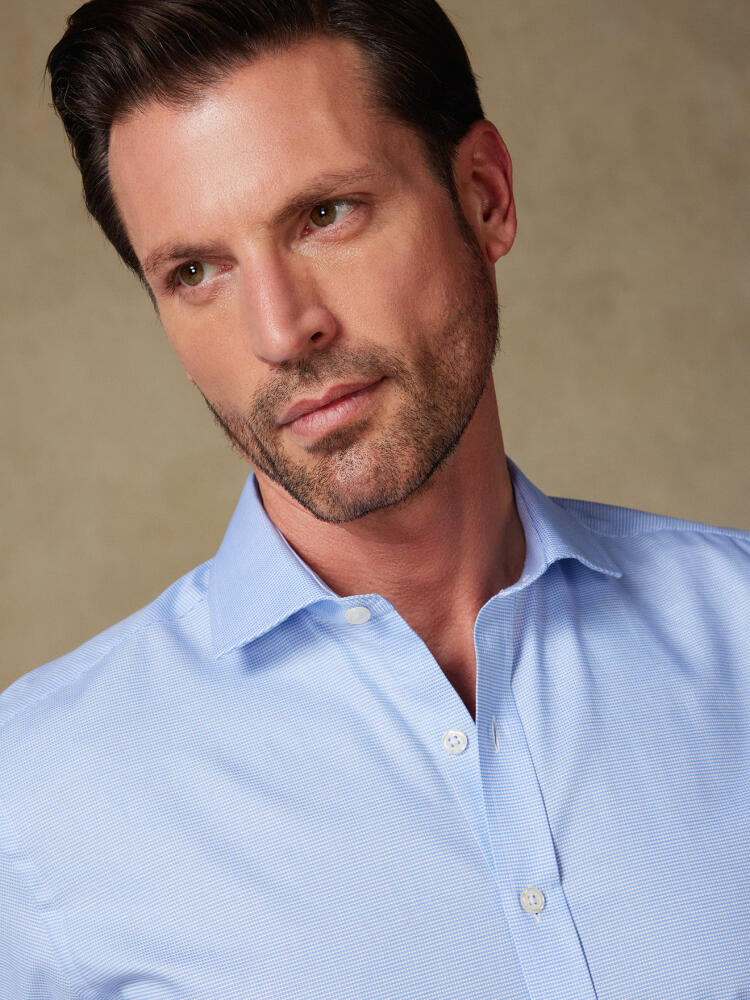 Camicia Conan con texture blu cielo