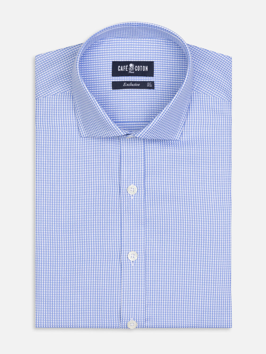 Camicia Creed con texture blu cielo