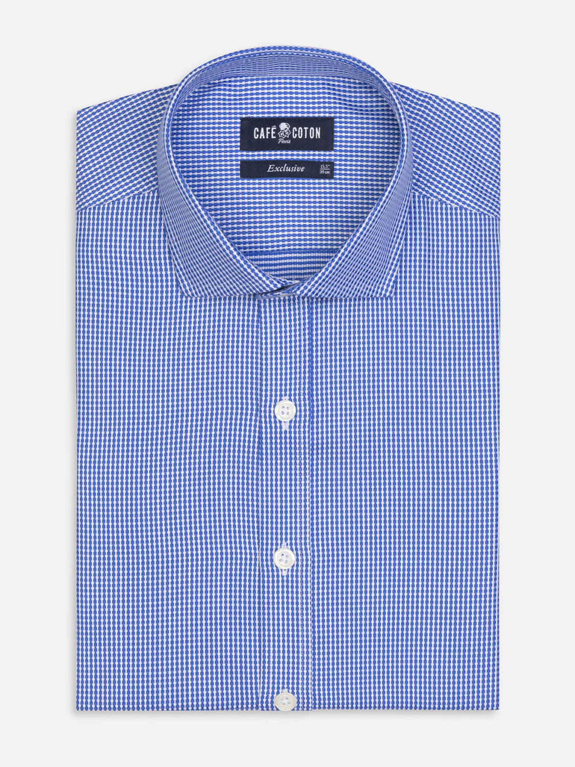 Blauw gestructureerd Creed overhemd