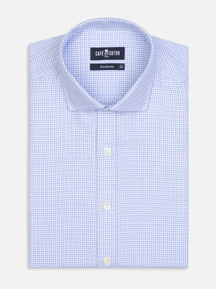 Camicia slim fit slim fit Dale con texture blu cielo