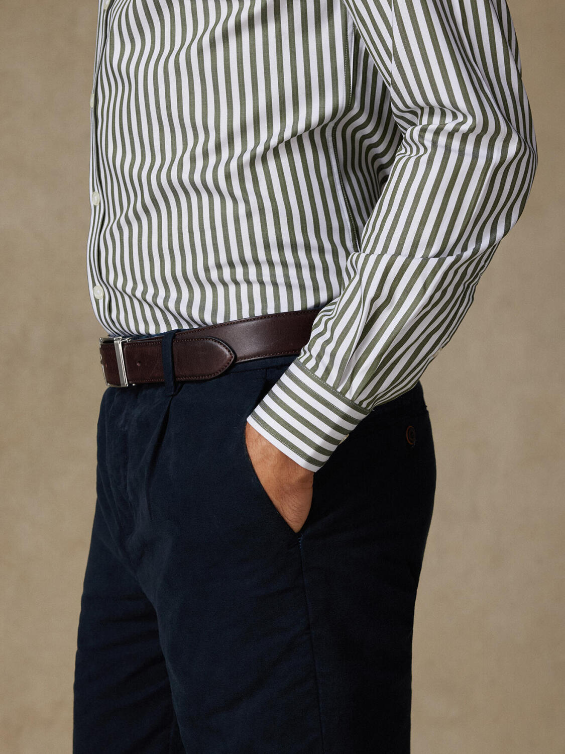 Dale Khaki Stripe shirt