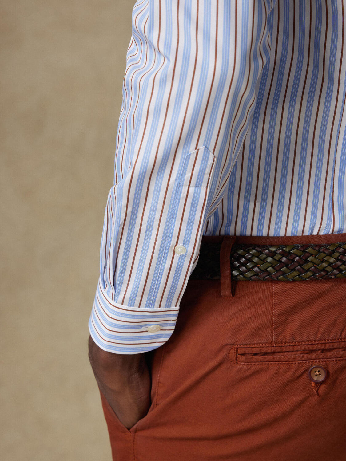 Damon shirt with havana stripes