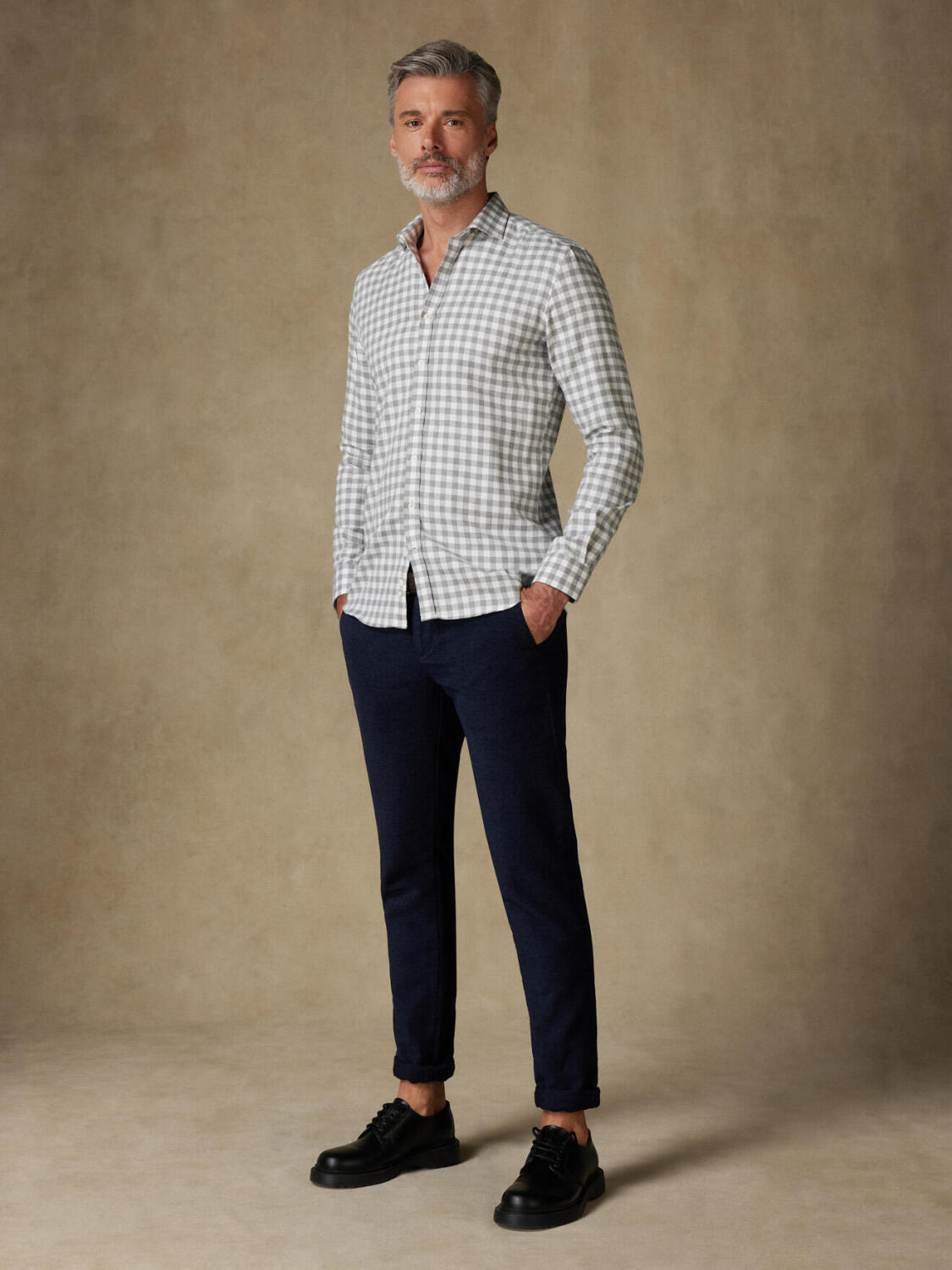 Danny camicia in flanella a quadri grigi