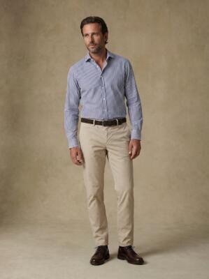 Davin Navy Striped Shirt