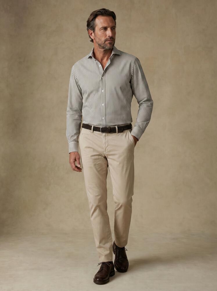 Davin Khaki Striped Shirt