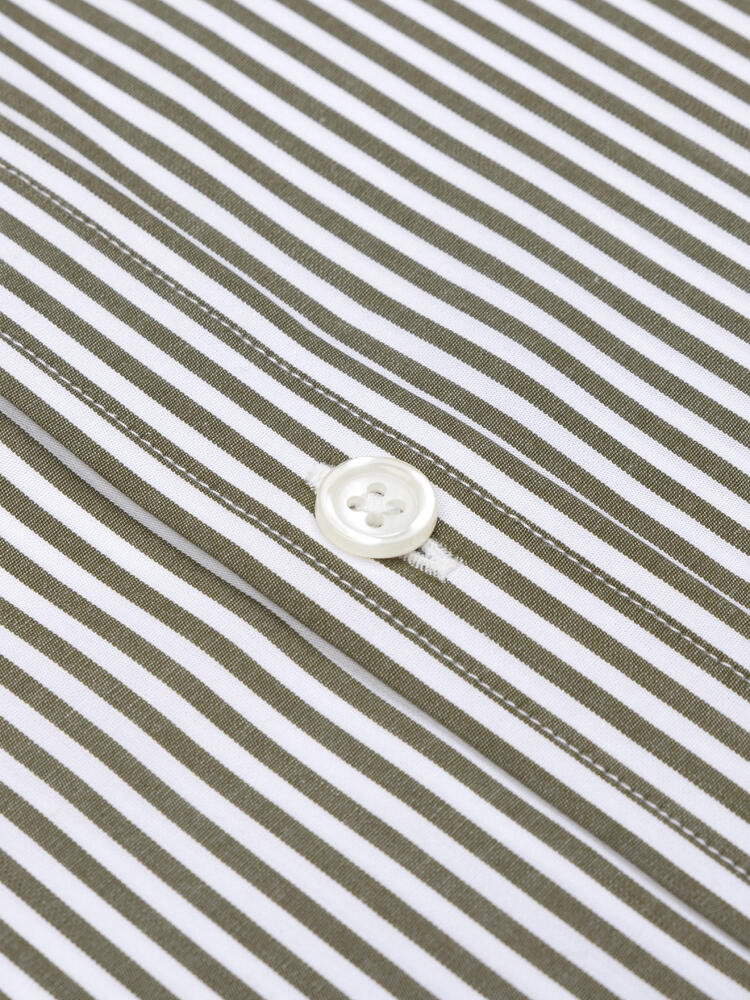Davin Khaki Striped Shirt