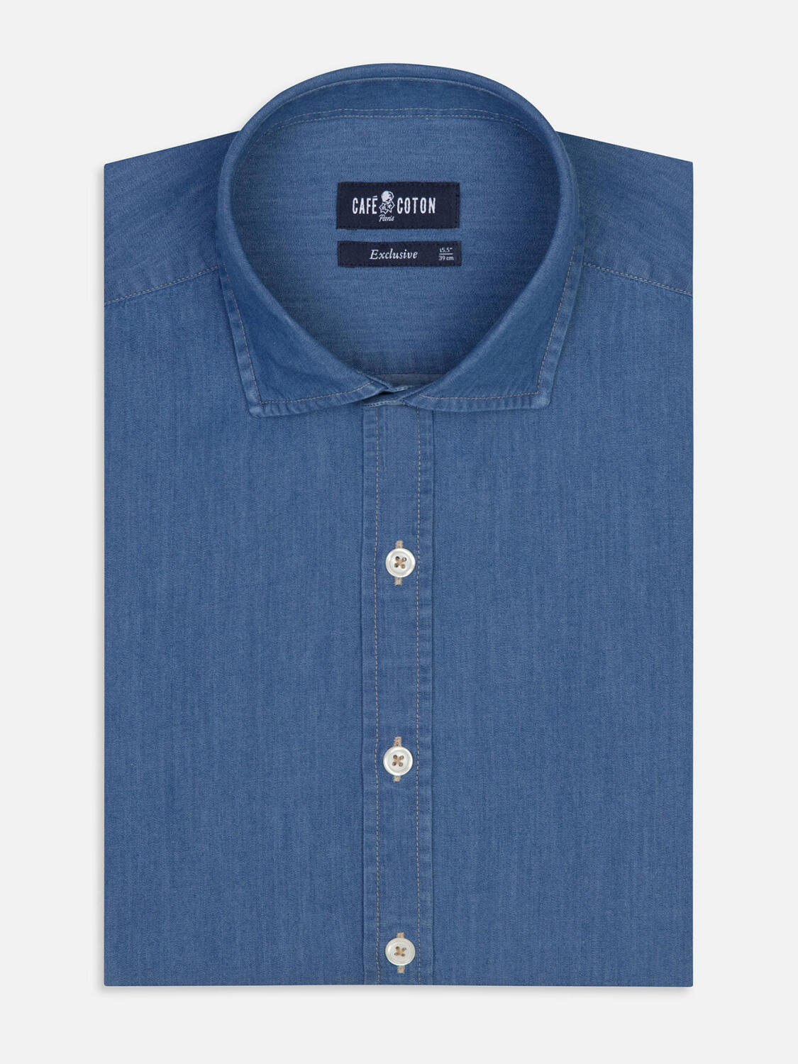 Camicia in denim celeste