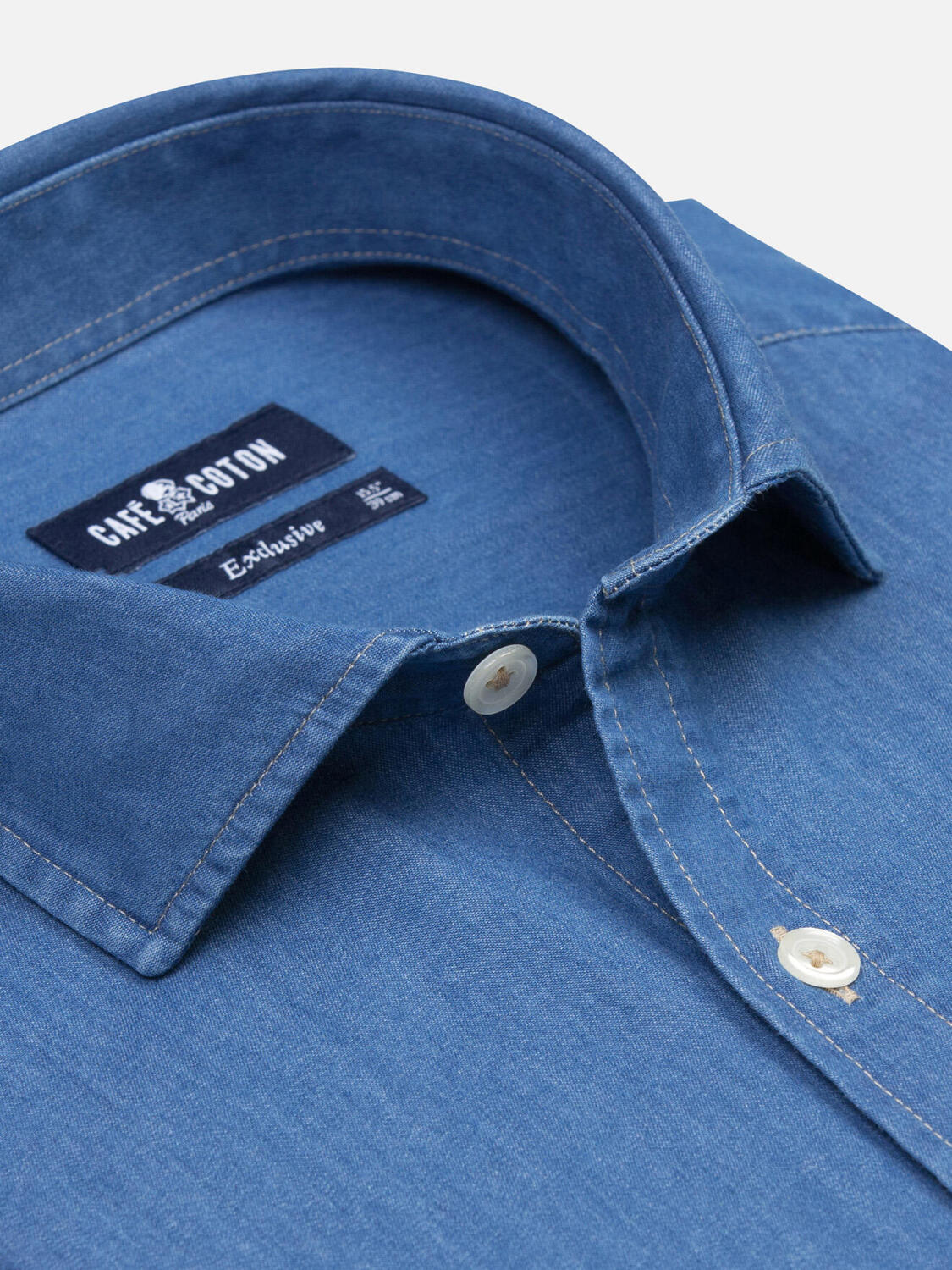 Camicia in denim celeste