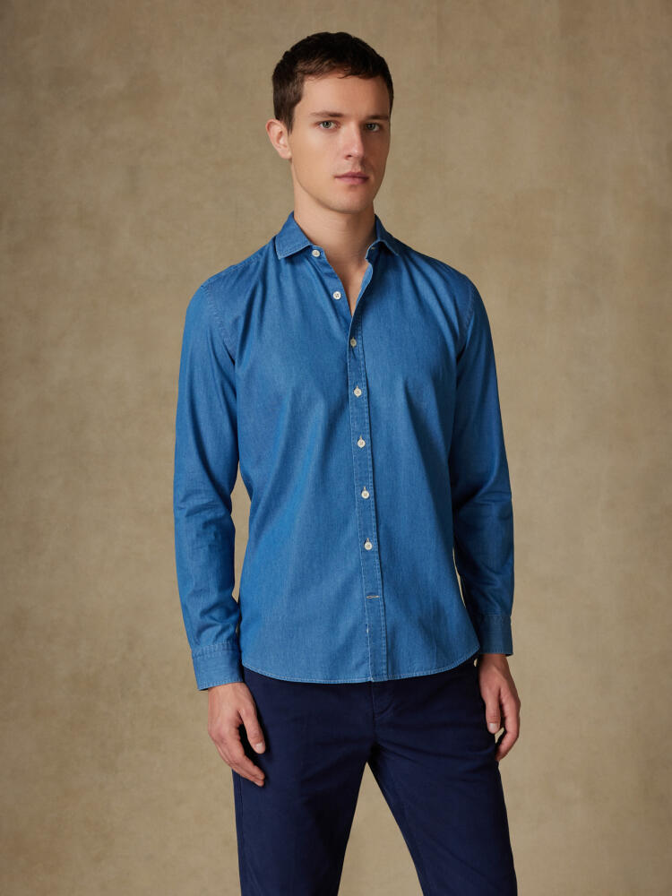 Chemise en denim ciel