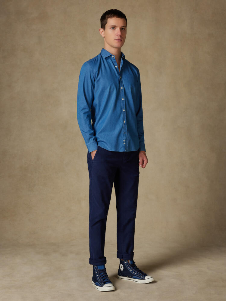 Chemise en denim ciel