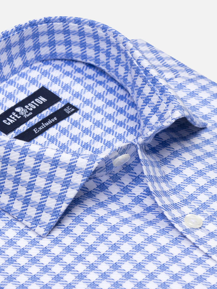 Camicia Doug a scacchi blu cielo