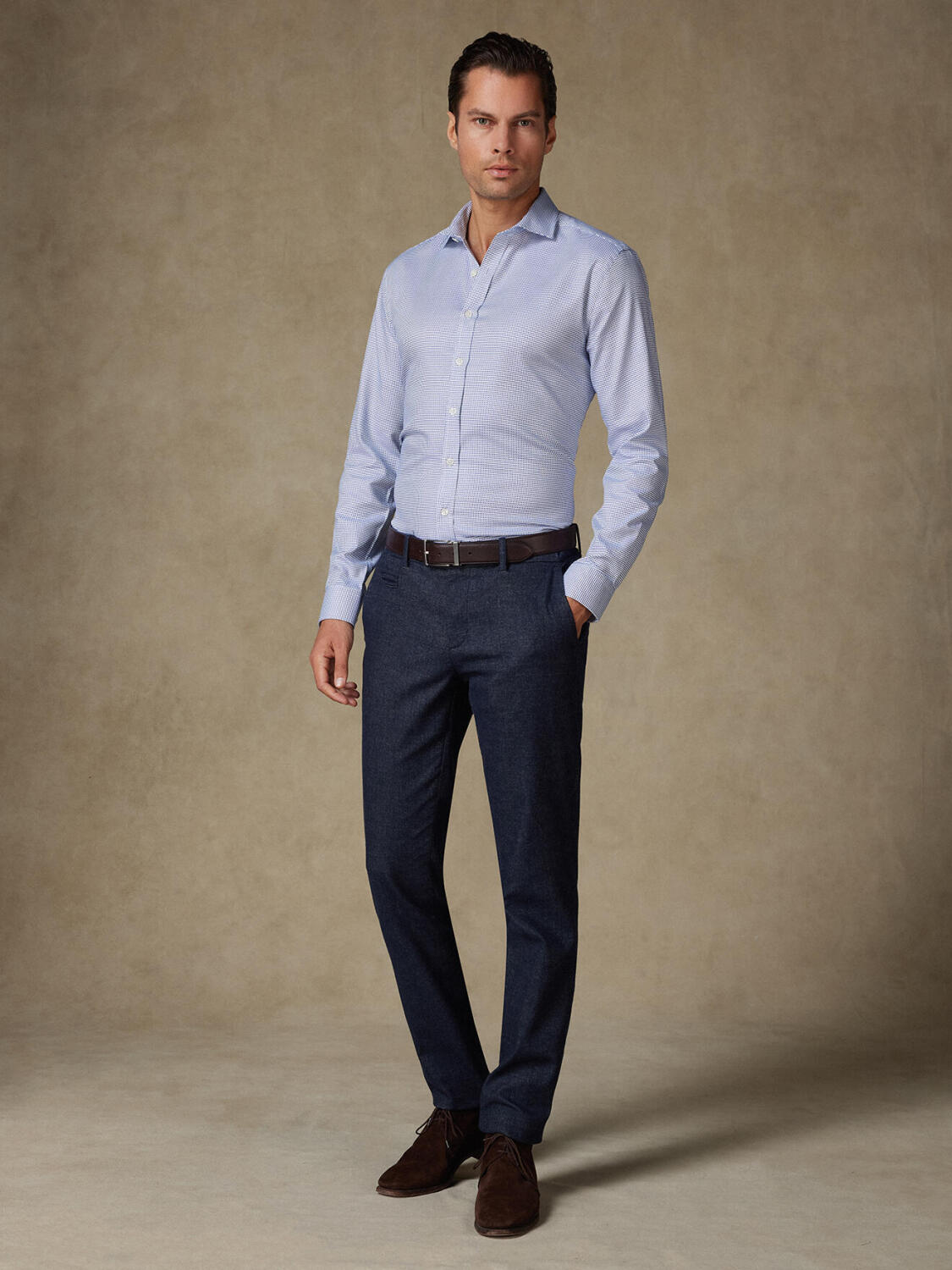 Camicia Earle a quadri blu scuro