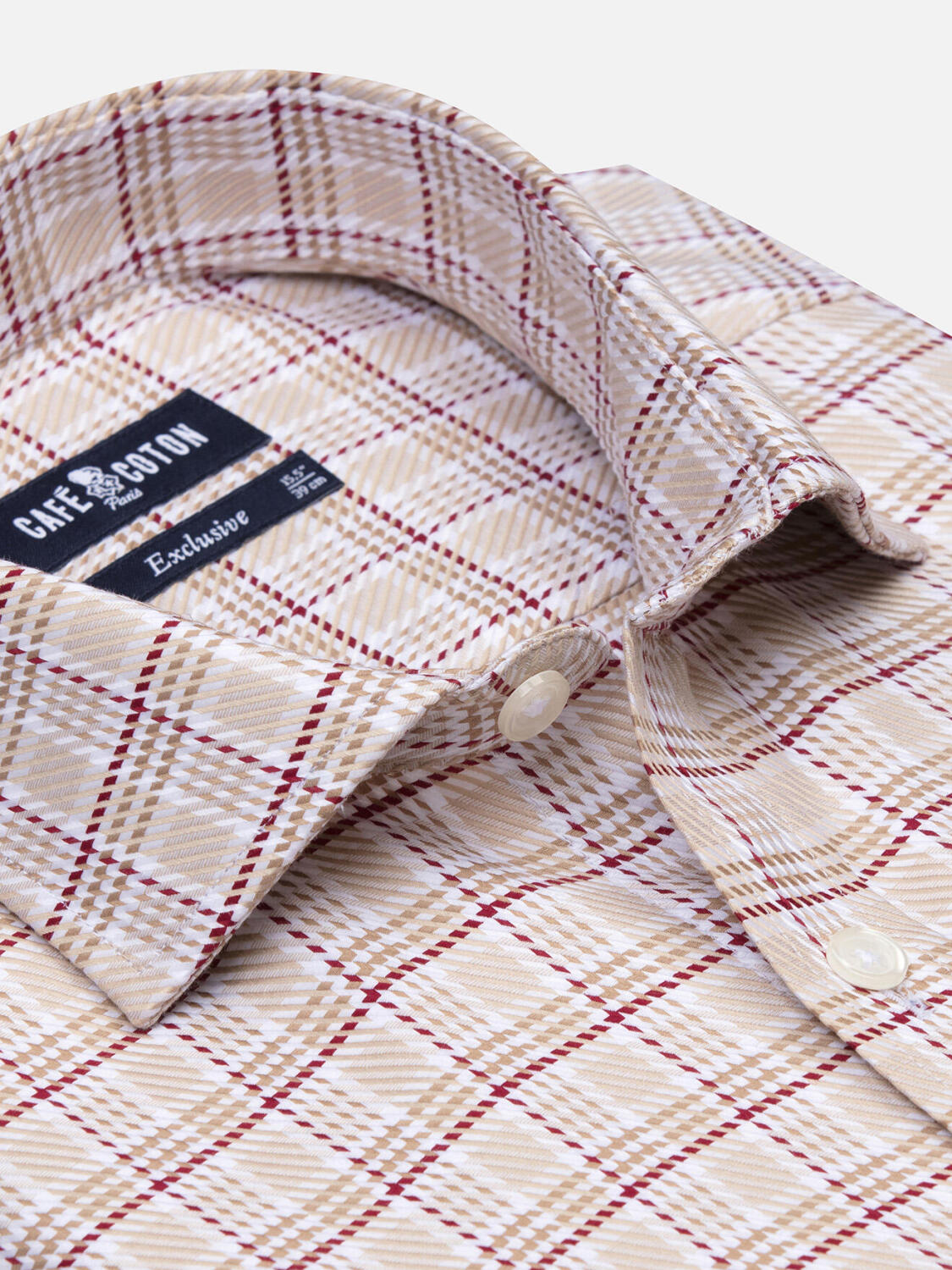 Chemise Elli à carreaux beige