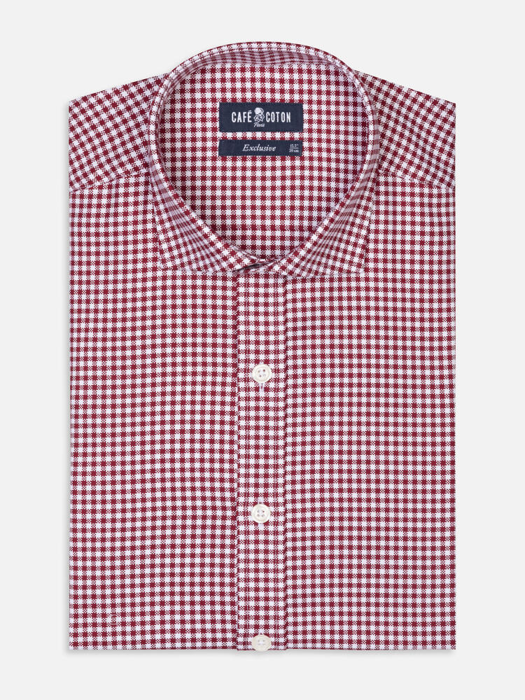 Chemise Elliott à carreaux bordeaux