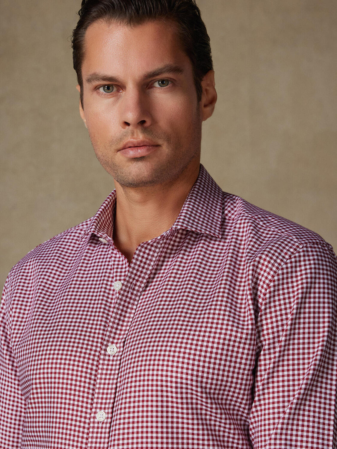 Camicia Elliott a quadri bordeaux