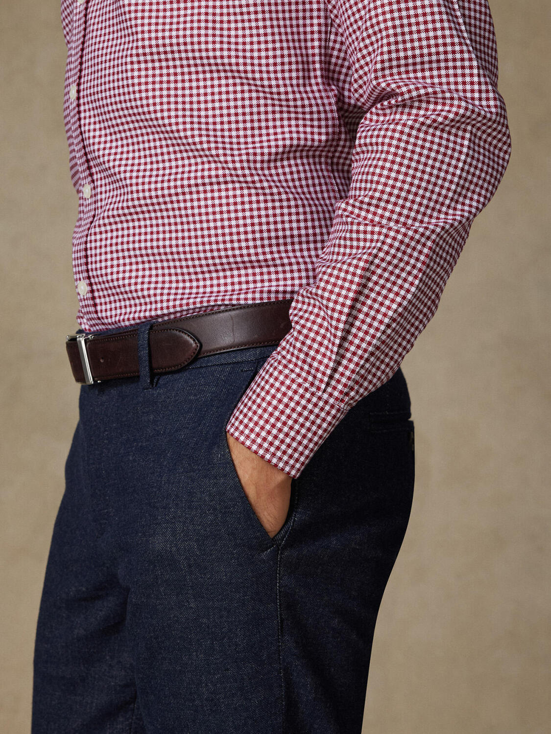 Camicia Elliott a quadri bordeaux