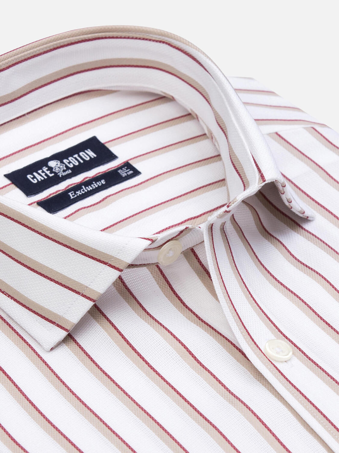 Camicia Elton a righe crema